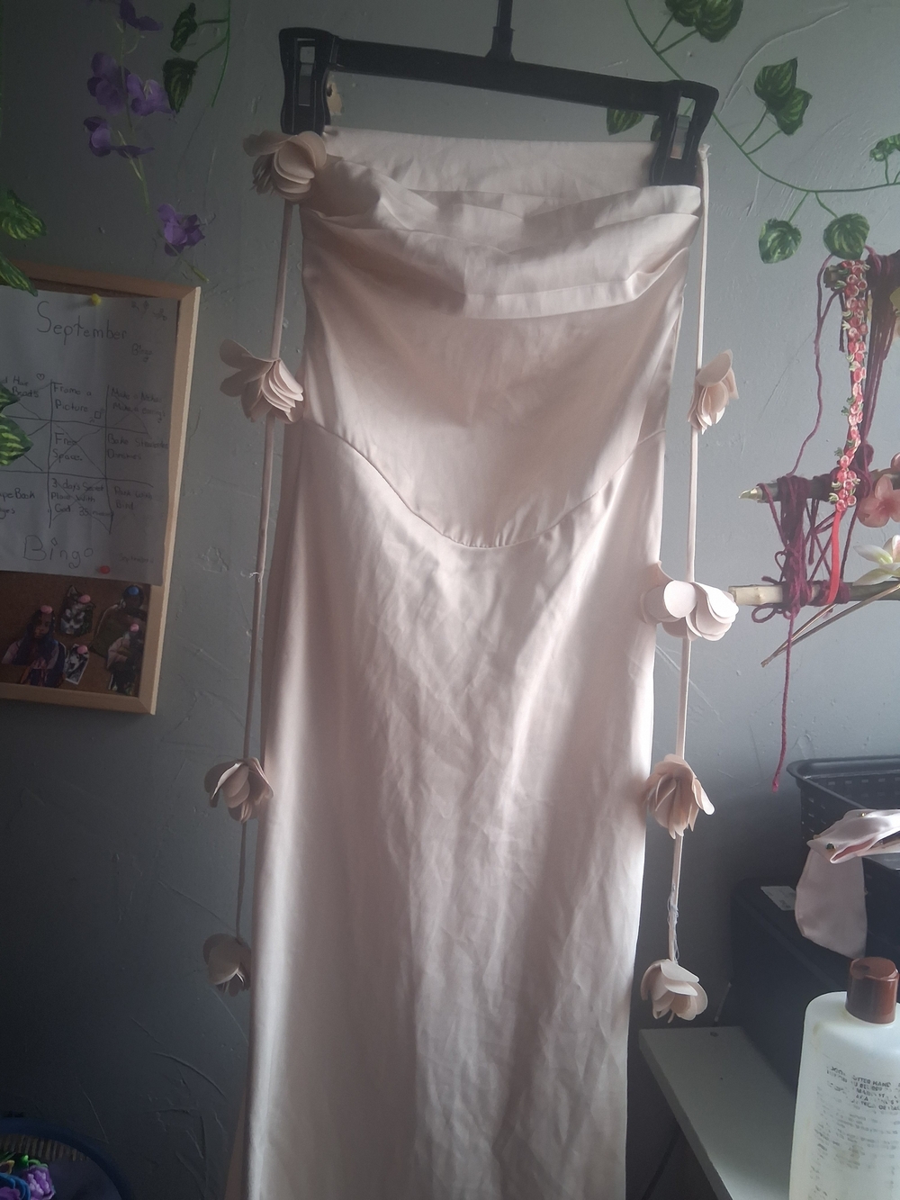 Women's Cream Satin Slip Skirt - Elegant Minimal Design